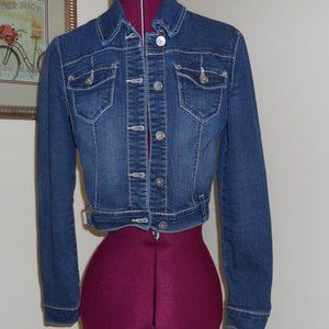 Almost Famous S Denim Cropped Jean Jacket